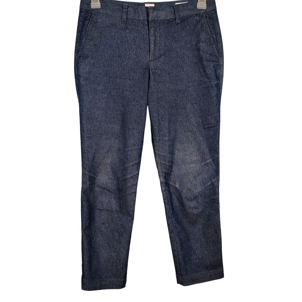 Gap Womens SZ 4 Slim City Crop Pants Blue Denim‎ Cotton Blend Dark Academia